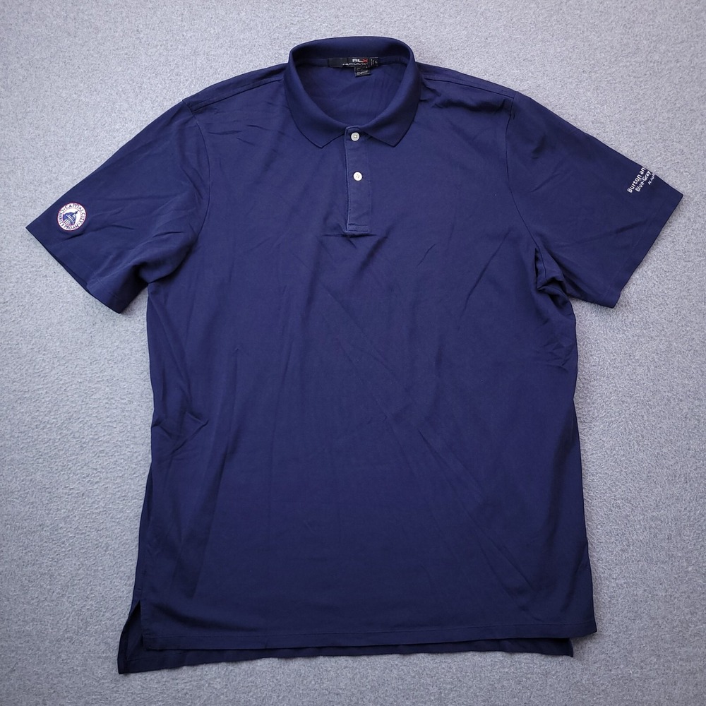 RLX Polo Shirt XL Golf Tech Performance Stretch Navy Blue Capitol City Mens